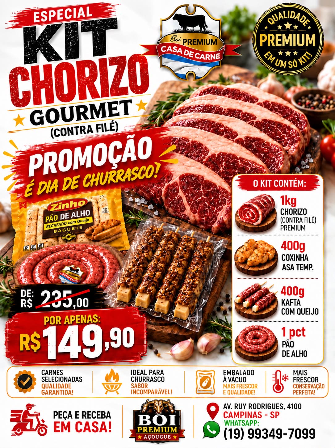 Oferta Boi Premium: Kit Chorizo Gourmet por R$ 149,90