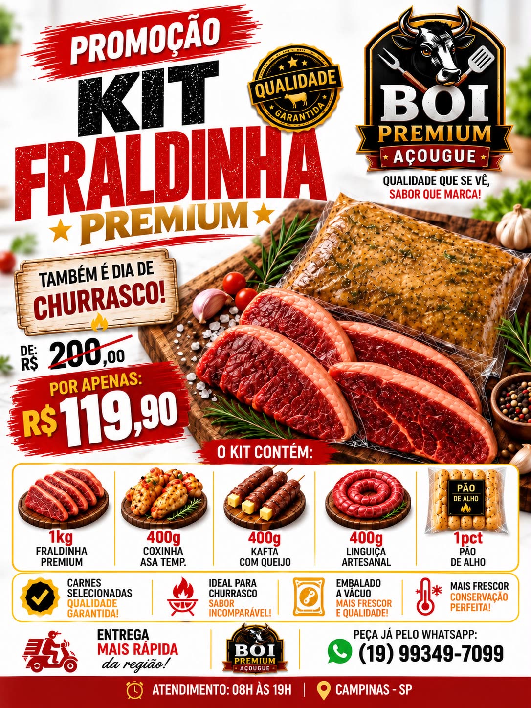 Oferta Boi Premium: Kit Fraldinha Premium por R$ 119,90